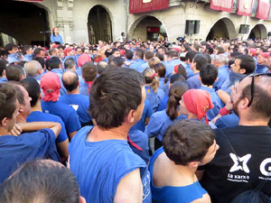 Fires 2017. La Diada Castellera a la pla&ccedil;a del Vi, amb els Marrecs de Salt, els Capgrossos de Matar&oacute; i els Minyons de Terrass