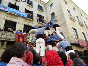 Fires 2017. La Diada Castellera a la pla&ccedil;a del Vi, amb els Marrecs de Salt, els Capgrossos de Matar&oacute; i els Minyons de Terrass