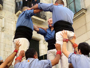 Fires 2017. La Diada Castellera a la pla&ccedil;a del Vi, amb els Marrecs de Salt, els Capgrossos de Matar&oacute; i els Minyons de Terrass