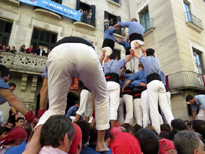 Fires 2017. La Diada Castellera a la pla&ccedil;a del Vi, amb els Marrecs de Salt, els Capgrossos de Matar&oacute; i els Minyons de Terrass