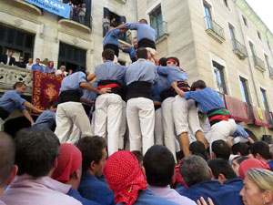 Fires 2017. La Diada Castellera a la pla&ccedil;a del Vi, amb els Marrecs de Salt, els Capgrossos de Matar&oacute; i els Minyons de Terrass