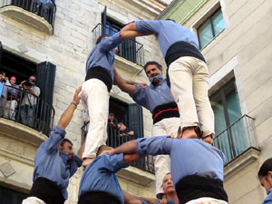 Fires 2017. La Diada Castellera a la pla&ccedil;a del Vi, amb els Marrecs de Salt, els Capgrossos de Matar&oacute; i els Minyons de Terrass
