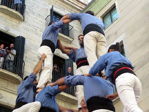 Fires 2017. La Diada Castellera a la pla&ccedil;a del Vi, amb els Marrecs de Salt, els Capgrossos de Matar&oacute; i els Minyons de Terrass
