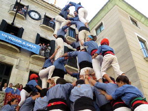 Fires 2017. La Diada Castellera a la pla&ccedil;a del Vi, amb els Marrecs de Salt, els Capgrossos de Matar&oacute; i els Minyons de Terrass
