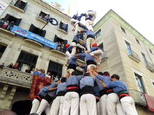 Fires 2017. La Diada Castellera a la pla&ccedil;a del Vi, amb els Marrecs de Salt, els Capgrossos de Matar&oacute; i els Minyons de Terrass