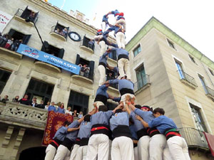 Fires 2017. La Diada Castellera a la pla&ccedil;a del Vi, amb els Marrecs de Salt, els Capgrossos de Matar&oacute; i els Minyons de Terrass