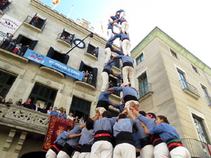 Fires 2017. La Diada Castellera a la pla&ccedil;a del Vi, amb els Marrecs de Salt, els Capgrossos de Matar&oacute; i els Minyons de Terrass