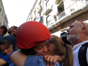 Fires 2017. La Diada Castellera a la pla&ccedil;a del Vi, amb els Marrecs de Salt, els Capgrossos de Matar&oacute; i els Minyons de Terrass