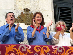 Fires 2017. La Diada Castellera a la pla&ccedil;a del Vi, amb els Marrecs de Salt, els Capgrossos de Matar&oacute; i els Minyons de Terrass