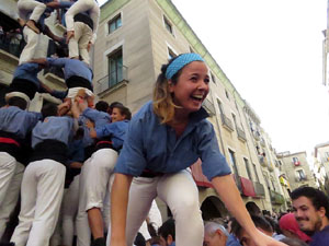 Fires 2017. La Diada Castellera a la pla&ccedil;a del Vi, amb els Marrecs de Salt, els Capgrossos de Matar&oacute; i els Minyons de Terrass