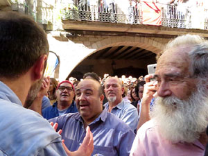 Fires 2017. La Diada Castellera a la pla&ccedil;a del Vi, amb els Marrecs de Salt, els Capgrossos de Matar&oacute; i els Minyons de Terrass