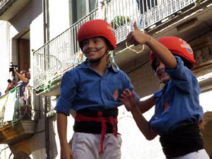 Fires 2017. La Diada Castellera a la pla&ccedil;a del Vi, amb els Marrecs de Salt, els Capgrossos de Matar&oacute; i els Minyons de Terrass