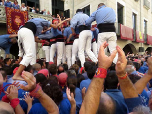 Fires 2017. La Diada Castellera a la pla&ccedil;a del Vi, amb els Marrecs de Salt, els Capgrossos de Matar&oacute; i els Minyons de Terrass