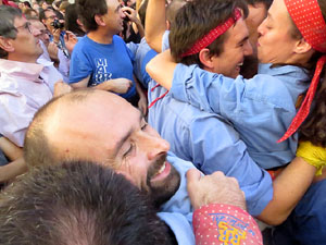 Fires 2017. La Diada Castellera a la pla&ccedil;a del Vi, amb els Marrecs de Salt, els Capgrossos de Matar&oacute; i els Minyons de Terrass