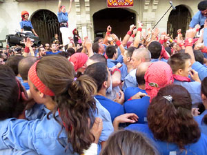 Fires 2017. La Diada Castellera a la pla&ccedil;a del Vi, amb els Marrecs de Salt, els Capgrossos de Matar&oacute; i els Minyons de Terrass