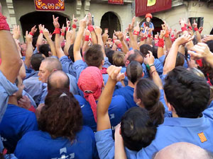 Fires 2017. La Diada Castellera a la pla&ccedil;a del Vi, amb els Marrecs de Salt, els Capgrossos de Matar&oacute; i els Minyons de Terrass