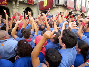 Fires 2017. La Diada Castellera a la pla&ccedil;a del Vi, amb els Marrecs de Salt, els Capgrossos de Matar&oacute; i els Minyons de Terrass