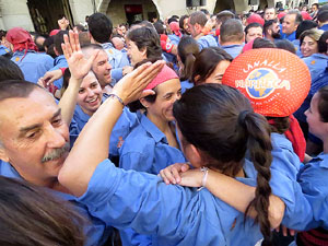 Fires 2017. La Diada Castellera a la pla&ccedil;a del Vi, amb els Marrecs de Salt, els Capgrossos de Matar&oacute; i els Minyons de Terrass
