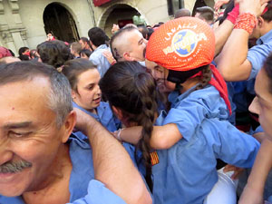 Fires 2017. La Diada Castellera a la pla&ccedil;a del Vi, amb els Marrecs de Salt, els Capgrossos de Matar&oacute; i els Minyons de Terrass