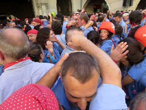 Fires 2017. La Diada Castellera a la pla&ccedil;a del Vi, amb els Marrecs de Salt, els Capgrossos de Matar&oacute; i els Minyons de Terrass