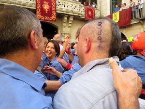 Fires 2017. La Diada Castellera a la pla&ccedil;a del Vi, amb els Marrecs de Salt, els Capgrossos de Matar&oacute; i els Minyons de Terrass