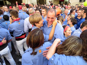 Fires 2017. La Diada Castellera a la pla&ccedil;a del Vi, amb els Marrecs de Salt, els Capgrossos de Matar&oacute; i els Minyons de Terrass