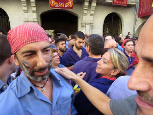 Fires 2017. La Diada Castellera a la pla&ccedil;a del Vi, amb els Marrecs de Salt, els Capgrossos de Matar&oacute; i els Minyons de Terrass