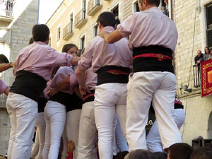 Fires 2017. La Diada Castellera a la pla&ccedil;a del Vi, amb els Marrecs de Salt, els Capgrossos de Matar&oacute; i els Minyons de Terrass