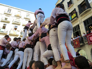 Fires 2017. La Diada Castellera a la pla&ccedil;a del Vi, amb els Marrecs de Salt, els Capgrossos de Matar&oacute; i els Minyons de Terrass