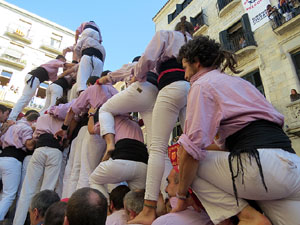 Fires 2017. La Diada Castellera a la pla&ccedil;a del Vi, amb els Marrecs de Salt, els Capgrossos de Matar&oacute; i els Minyons de Terrass