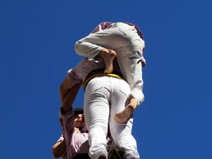 Fires 2017. La Diada Castellera a la pla&ccedil;a del Vi, amb els Marrecs de Salt, els Capgrossos de Matar&oacute; i els Minyons de Terrass