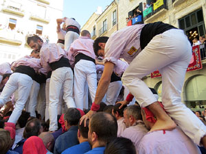 Fires 2017. La Diada Castellera a la pla&ccedil;a del Vi, amb els Marrecs de Salt, els Capgrossos de Matar&oacute; i els Minyons de Terrass
