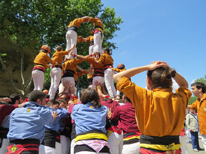 Temps de Flors 2018. Diada Castellera a la plaça de Sant Feliu amb els Marrecs de Salt, els Xics de Granollers, i els Sagals dOsona
