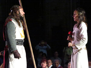 Representació de la Consueta de Sant Jordi cavaller a la nau gòtica de la Catedral. Diada de Sant Jordi 2018