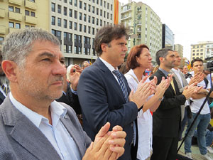 Commemoraci&oacute; de l'1-O a la pla&ccedil;a de l'U d'octubre de 2017