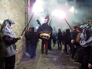 Fires 2018. La Beatufarra, descens del Beatusaure per les escales de la Catedral de Girona