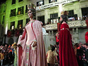 Fires 2018. Preg&oacute; de Fires. Balls de l'&Agrave;liga i els gegants de la ciutat