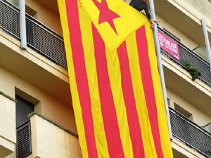 Manifestaci&oacute; antifeixista per un acte pol&iacute;tic de la plataforma Borb&ograve;nia amb el suport de Vox, a la pla&ccedil;a de l'U d'octubre del 2017