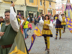 Fires de Sant Narc&iacute;s 2018. Toc de rams. Canvi dels rams de flors de les gegantes de Girona