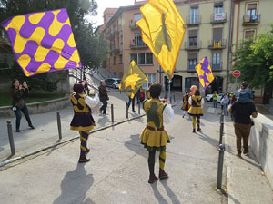 Fires de Sant Narc&iacute;s 2018. Toc de rams. Canvi dels rams de flors de les gegantes de Girona