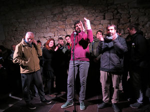 Manifestaci&oacute; per la detenci&oacute; del alcaldes de Verges i Celr&agrave;, Ignasi Sabater i Daniel Cornell&agrave;, i catorze persones m&eacute;s