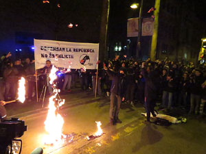 Manifestaci&oacute; contra el judici al proc&eacute;s. Concentraci&oacute; a la pla&ccedil;a de l'U d'octubre de 2017 i manifestaci&oacute; fins els Jutjats de Girona