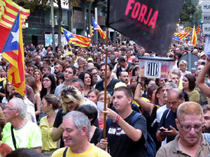 Manifestaci&oacute; contra la viol&egrave;ncia de l'Estat. Pre-commemoraci&oacute; de l'1-O