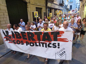 Concentraci&oacute; a la pla&ccedil;a del Vi per la independ&egrave;ncia i la llibertat dels presos pol&iacute;tics