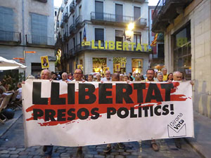 Concentraci&oacute; a la pla&ccedil;a del Vi per la independ&egrave;ncia i la llibertat dels presos pol&iacute;tics