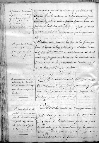 Acord del Ple de l'Ajuntament de Girona de 17 d'octubre de  1856 que crea el cos de la Guàrdia Municipal