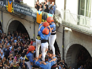 Fires 2019. La Diada Castellera a la pla&ccedil;a del Vi, amb els Marrecs de Salt, els Capgrossos de Matar&oacute; i els Minyons de Terrassa