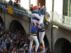 Fires 2019. La Diada Castellera a la pla&ccedil;a del Vi, amb els Marrecs de Salt, els Capgrossos de Matar&oacute; i els Minyons de Terrassa