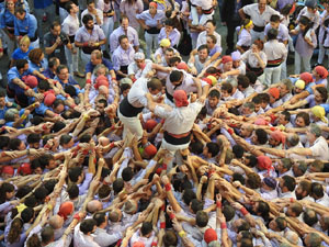 Fires 2019. La Diada Castellera a la pla&ccedil;a del Vi, amb els Marrecs de Salt, els Capgrossos de Matar&oacute; i els Minyons de Terrassa