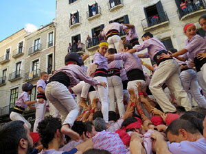 Fires 2019. La Diada Castellera a la pla&ccedil;a del Vi, amb els Marrecs de Salt, els Capgrossos de Matar&oacute; i els Minyons de Terrassa